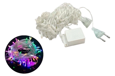 Гирлянда светодиодная мультиколор от сети 220В 8 режимов свечения 80L х 9м Белая