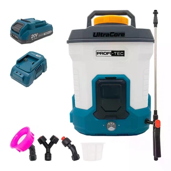 Акумуляторний обприскувач PROFI-TEC PS-10L/20V (20 В, бак 10 л, тиск 4.0 бар, 2.9 л/хв) 1×PT2020VX (2.0 Aг), ЗП BC10, насадки, коробка (008032)
