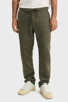 Чоловічі зелені лляні брюки RELAXED LINEN DS PANTS Gant L 1505272