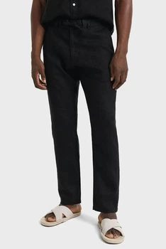 Чоловічі чорні лляні брюки RELAXED LINEN DS PANTS Gant S 1505272