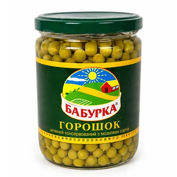 Горошек зелений Бабурка 430 г стекло
