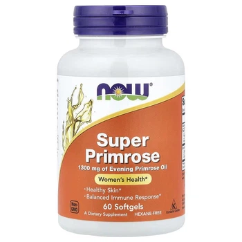 Масло вечерней примулы 1300 мг Now Foods Super Primrose для женского здоровья 60 капсул