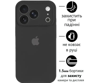 Чохол Silicone Premium case з захистом камери для iPhone 17 Pro Full Camera Protective black 6818
