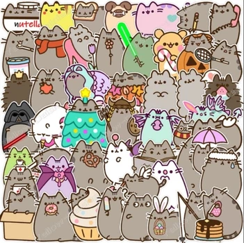 Стікерпак Набір наклейок GeekLand Пушин Pusheen 50 штук