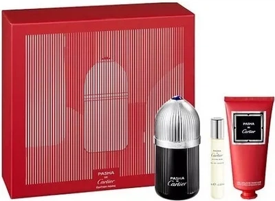Zestaw męski Cartier De Pasha Edition Noire Woda toaletowa 100 ml + Miniaturka Woda toaletowa 10 ml + Żel pod prysznic 100 ml (3432240506795)