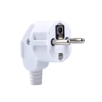 Вилка штепсельна, розбірна кутова вилка із заземленням Schuko ЄС 16A EU Plug Adapter White