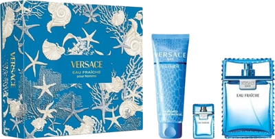 Zestaw męski Versace Eau Fraiche Woda toaletowa 100 ml + Miniaturka Woda toaletowa 5 ml + Żel pod prysznic 150 ml (8011003899937)