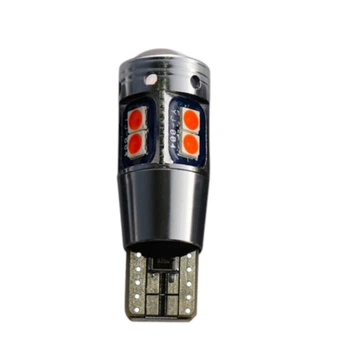 Світлодіодна автолампа T10 W5W LED 3030 SMD, 12V, CANBUS, жовте світло , з лінзою