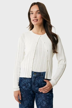 Жіночий білий кардиган PEONY classic ajour cardigan Mexx L MF006600451W