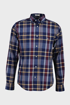 Чоловіча темно-синя картата сорочка REG CLASSIC POPLIN CHECK Gant M 3250212