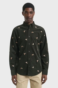 Чоловіча темно-зелена сорочка з візерунком EMBROIDERED Gant M 3250232