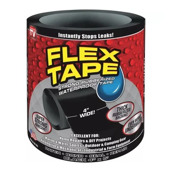 Прочная, прорезиненная, водонепроницаемая лента Flex Tape ширина 10 см, длиной 1.5 м Черный (MX-13745Q)