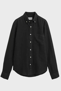 Чоловіча чорна лляна сорочка REG GMNT DYED LINEN SHIRT Gant L 3240120