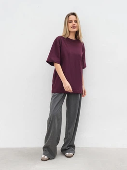 Футболка из плотного 100% хлопка «Бейсик» ROMASHKA Бордовый, One size Tall, 18923