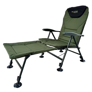 Кресло карповое Eclipse Comfort XL+ 1010-S Сложное с подлокотниками с подставкой для ног и с регулировкой угла наклона Зеленое