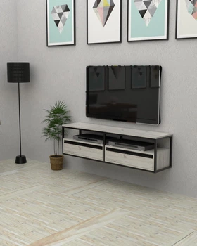 Подвесная тумба под телевизор в стиле лофт EcoLoft Моретто DSP-1450-2