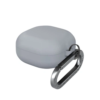 Силиконовый чехол для наушников Samsung Galaxy Buds Core, Hang Case, серый, ультратонкий защитный кейс толщиной 2 мм, защита от царапин, пыли и ударов, компактный, с карабином для крепления, ArmorStandart (ARM89775)