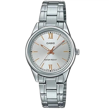 Женские часы Casio LTP-V005D-7B2 серебристые минеральное стекло (LTP-V005D-7B2)