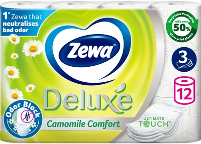 Туалетний папір Zewa Deluxe Ромашка 3 шари 19.3 метра 12 рулонів (7322542613481)