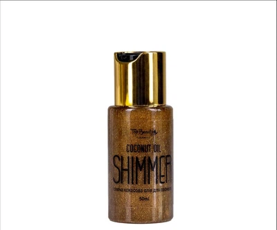 Кокосовое масло для загара тела Top Beauty Coconut Oil Shimmer SPF 15 с шиммером бронзового цвета 50 мл