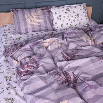 Комплект постільної білизни MirSon євро 200x220 см 17-0668 Grey Blooms бязь (2200009957857)
