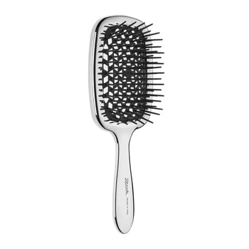 Гребінець для волосся Janeke Superbrush small luxe срібний з чорним