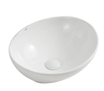 Раковина накладна MIXXUS Premium ELLIPSE 345x265 мм, овальна, біла, глянцева, з санітарної порцеляни