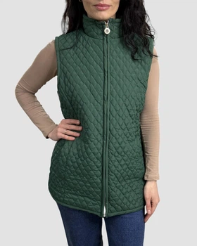 Жилетка женская на флисовой подкладке, зеленая 2XL (52)