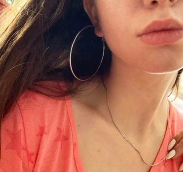Медсталь Круглые серьги кольца конго 6см в серебряном цвете из нержавеющей стали