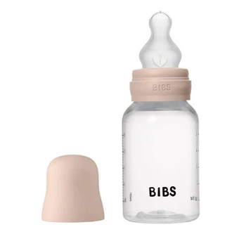 Пластикова пляшечка BIBS Bottle Round Silicone 150 мл Slow Flow (повільний потік) Рожева