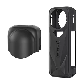 Силиконовый чехол aMagisn PF05 для Insta360 X5 с колпачком на линзу, черный (2178913841F0)