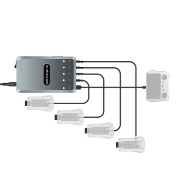 Інтелектуальна зарядка 120Вт для DJI Mini 4/3 Pro, 4 акумулятори, GaN (4DD098D71704)