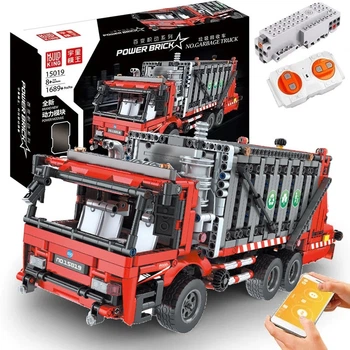 Детский конструктор Mould King 15019 Мусоровоз с пультом управления, 1689 деталей (E4377CD6A7AF)