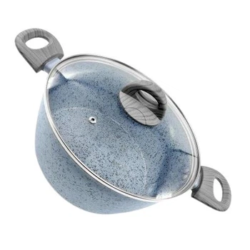 Каструля з кришкою Granite 5 л 26 см лита з індукційним дном Blue