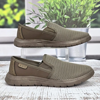 Мокасини чоловічі Dago Style кольору мокко літні сітка 42р (27,8 см) 6137
