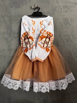 Вишитий комплект для дівчинки Trend Мотанка коричневий Solovey Білий, коричневий (SOLKOMPMOTKO)