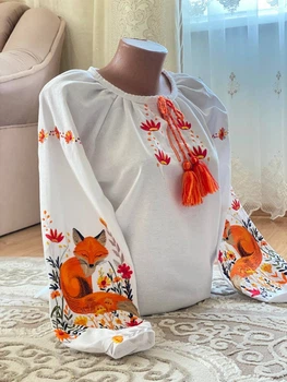 Жіноча вишиванка Trend Лисичка XL Білий (SOLZHLYS)