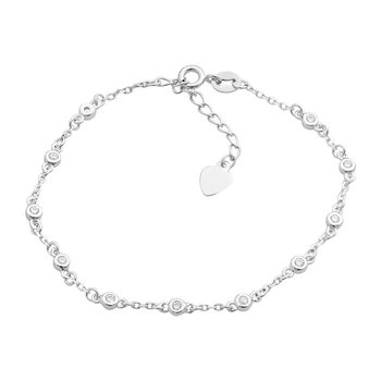 Серебряный браслет с фианитами, вес изделия 2,53 гр (2208822)