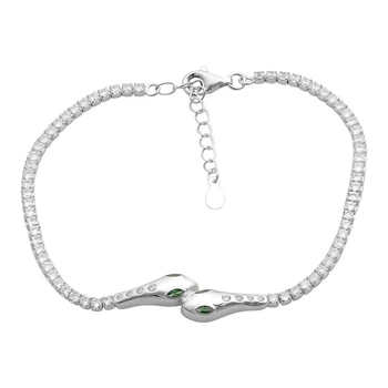 Серебряный браслет с фианитами, вес изделия 5,46 гр (2209140)