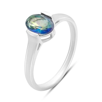 Серебряное кольцо с мистик топазом 0.933ct, вес изделия 2,28 гр (2203834)