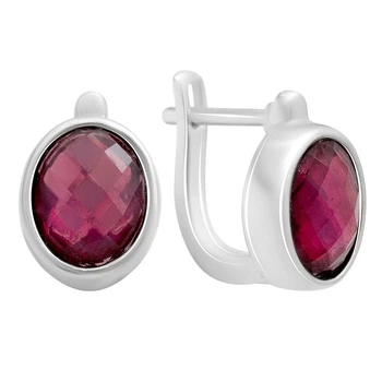 Серебряные серьги с натуральным рубином 7ct (2205098)