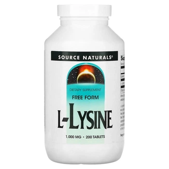 Л-Лизин Source Naturals (L-Lysine) 1000 мг 200 таблеток SNS02680