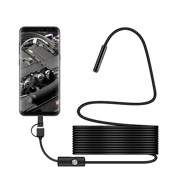 Ендоскоп водонепроникний HD 5,5 мм м’який кабель 2м USB / Micro-USB / Type-C