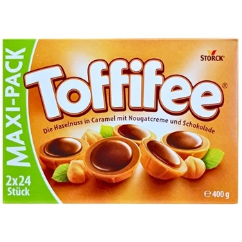 Цукерки Toffifee з карамеллю, нугою та шоколадом (Maxi Pack) 400 г