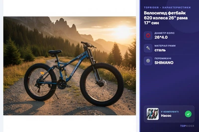 Велосипед фетбайк Toprider 620 колеса 26" рама 17" синій