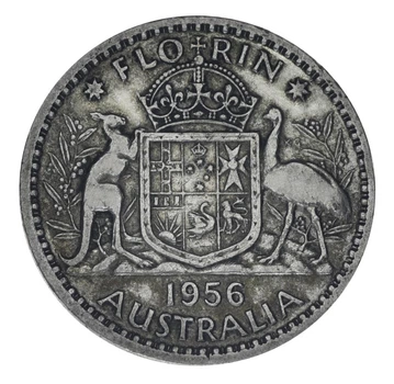 Монета Австралия 1 флорин 1956 Серебро F-VF