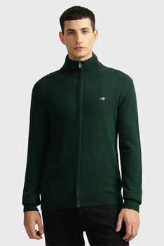 Чоловічий зелений вовняний кардиган EXTRAFINE LAMBSWOOL ZIP Gant M 8050275