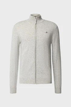 Чоловічий сірий шерстяний кардиган SUPERFINE Gant XL 87214