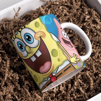 Чашка черная хамелеон с блестками матовая SpongeBob SquarePants Губка Боб квадратные штаны 330 мл (ГБ212515)