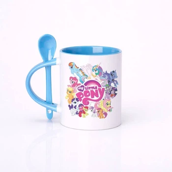 Чашка керамическая с ложкой глянцевая My Little Pony Май литл пони 330 мл (ЛП031391)